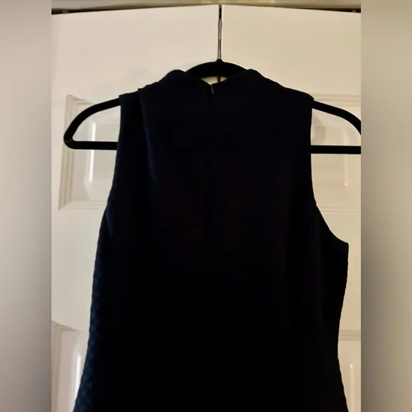 Eliza J Women's 8 Retro, Mod Inspired, Textured Dark Navy, White, &amp; Pink Dress