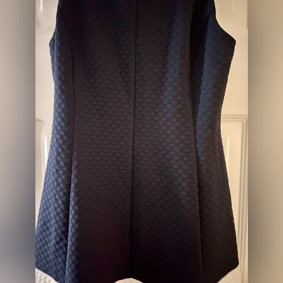 Eliza J Women's 8 Retro, Mod Inspired, Textured Dark Navy, White, &amp; Pink Dress