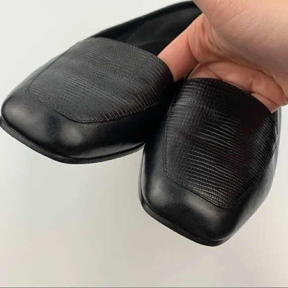Enzo Angiolini flats sz 6.5 black leather loafers