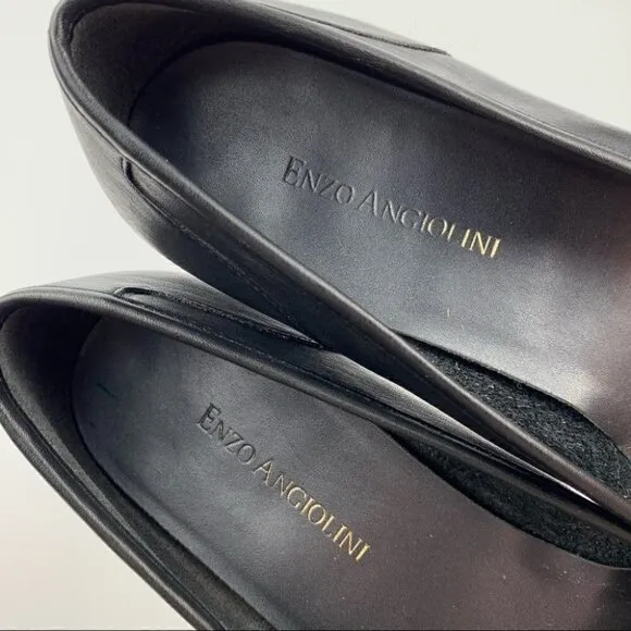 Enzo Angiolini flats sz 6.5 black leather loafers