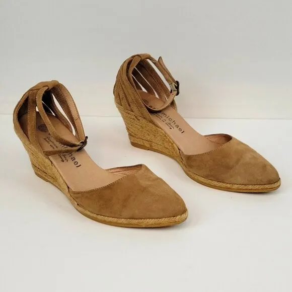 Eric Michael Vera Suede Espadrille Wedge Tan Size 39 (EU)