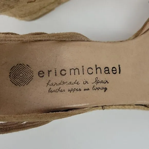 Eric Michael Vera Suede Espadrille Wedge Tan Size 39 (EU)