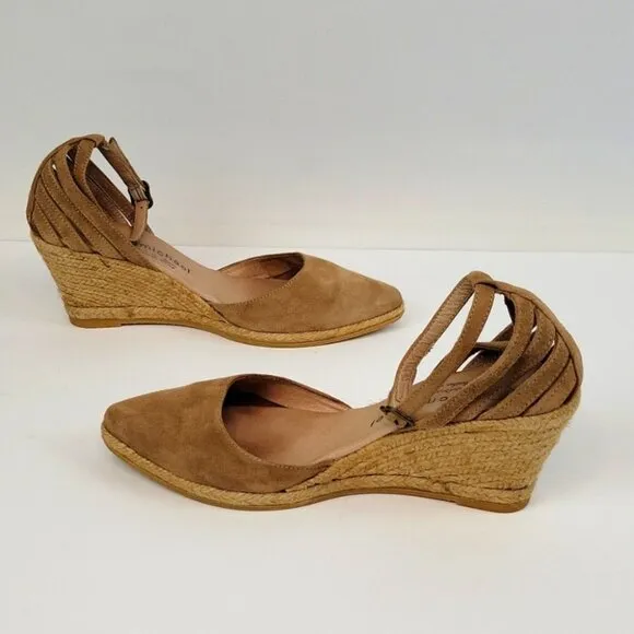 Eric Michael Vera Suede Espadrille Wedge Tan Size 39 (EU)