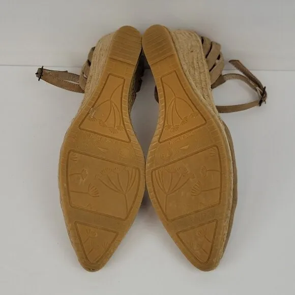 Eric Michael Vera Suede Espadrille Wedge Tan Size 39 (EU)