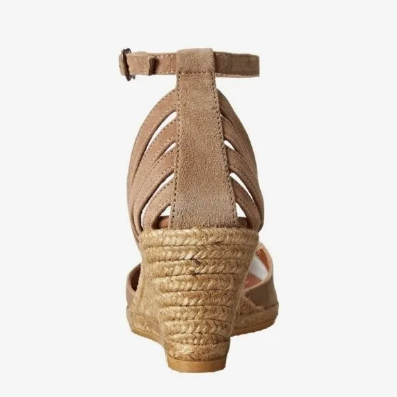 Eric Michael Vera Suede Espadrille Wedge Tan Size 39 (EU)
