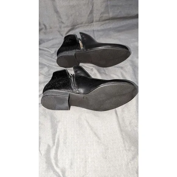 Eric Micheal Isabella Dual Textured Low Heel Ankle Boots Zipper Sides EU35/US 5