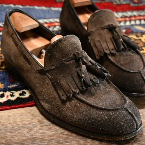 Ermenegildo Zegna | Distressed suede loafers