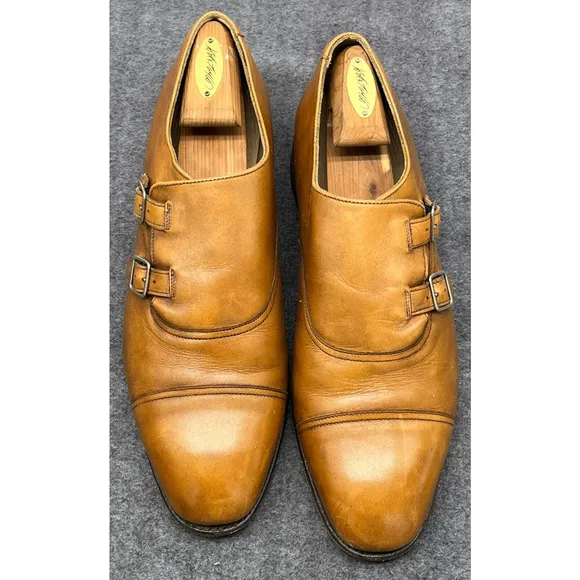 E.T. Wright Mens Pecan Double Monk Dress Shoes 13D Masters Collection England