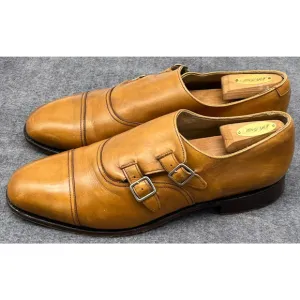 E.T. Wright Mens Pecan Double Monk Dress Shoes 13D Masters Collection England