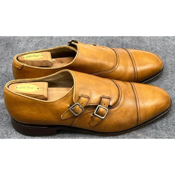 E.T. Wright Mens Pecan Double Monk Dress Shoes 13D Masters Collection England