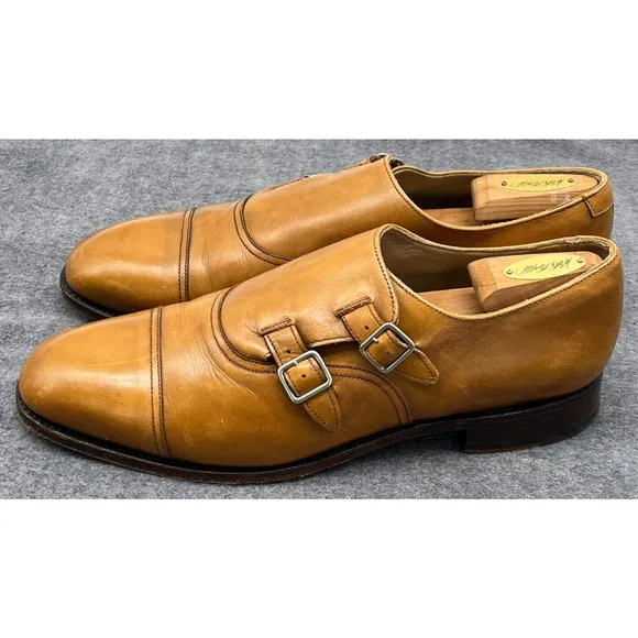 E.T. Wright Mens Pecan Double Monk Dress Shoes 13D Masters Collection England