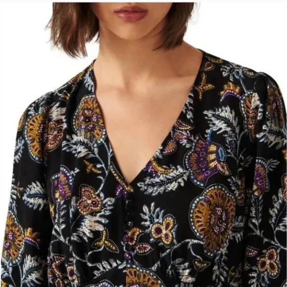 EUC BA&amp;SH Relaxed Fit Bohemian Volver Paisley Mini Dress