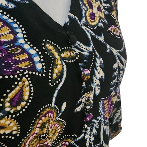 EUC BA&amp;SH Relaxed Fit Bohemian Volver Paisley Mini Dress