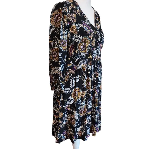 EUC BA&amp;SH Relaxed Fit Bohemian Volver Paisley Mini Dress