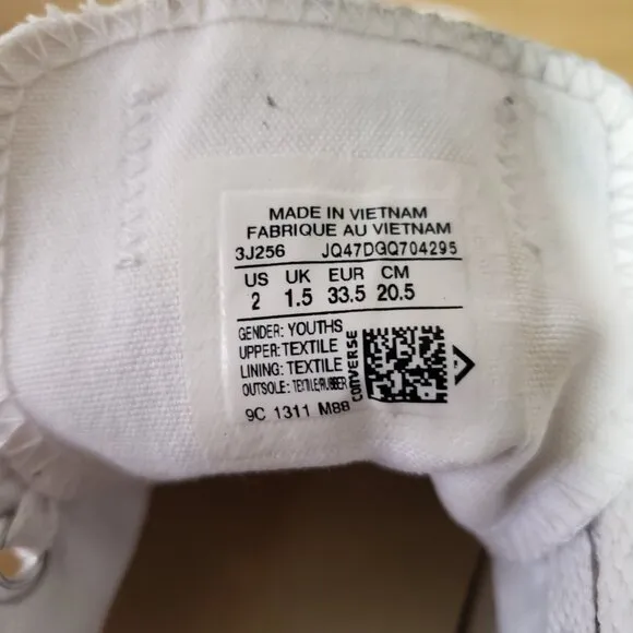 EUC CTAS vintage old school optic white canvas (2Y) KICKS