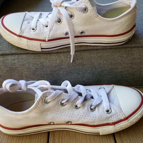 EUC CTAS vintage old school optic white canvas (2Y) KICKS