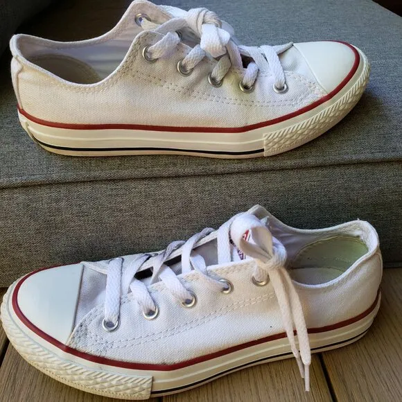 EUC CTAS vintage old school optic white canvas (2Y) KICKS