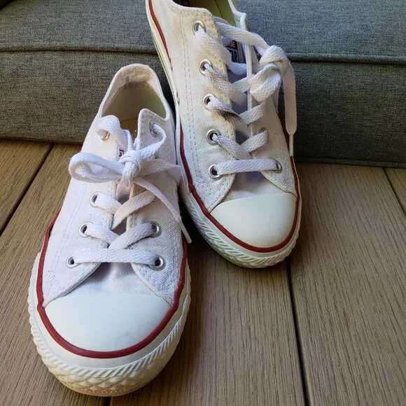 EUC CTAS vintage old school optic white canvas (2Y) KICKS