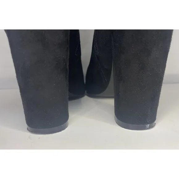 EUC MINELLI Paris Luxury Black Suede Thigh High, Over The Knee Chic Boots Sz 7.5