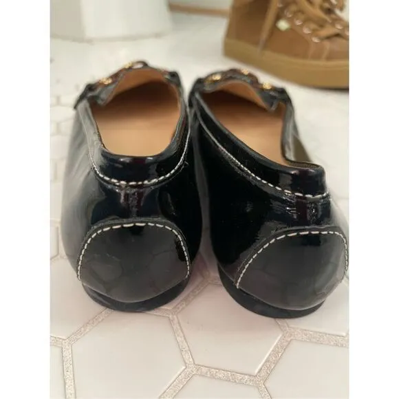 EUC Talbots Patent Leather Black Loafers 8B