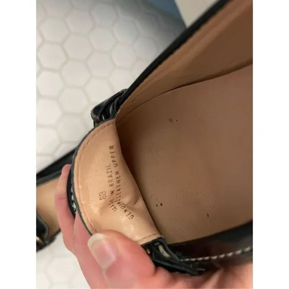 EUC Talbots Patent Leather Black Loafers 8B