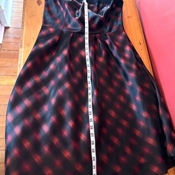 EUC Vintage The Limited red and black plaid strapless dress, size 12