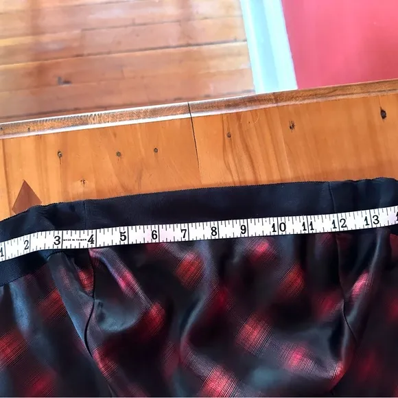EUC Vintage The Limited red and black plaid strapless dress, size 12