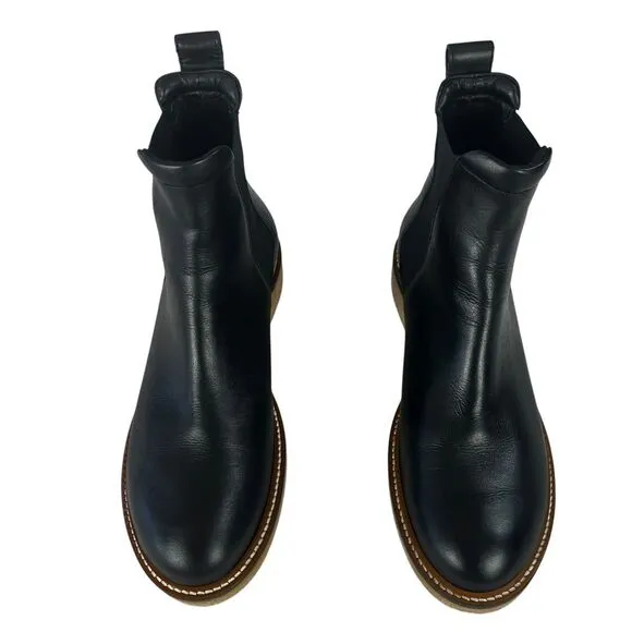 Everlane Chelsea Black Leather Boots Womens Size 9