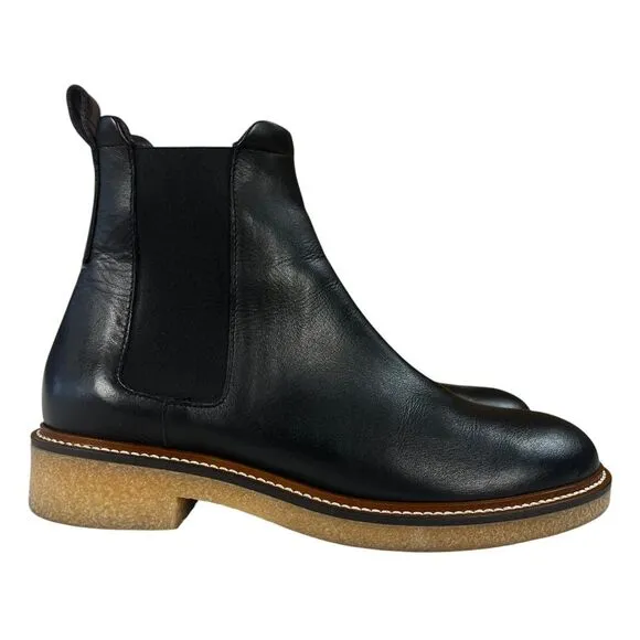 Everlane Chelsea Black Leather Boots Womens Size 9