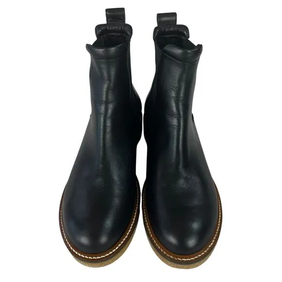 Everlane Chelsea Black Leather Boots Womens Size 9