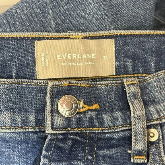 EVERLANE The Cheeky Straight Jean 29R Regular Vintage Mid Indigo Denim NEW A3