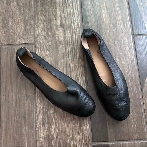 Everlane The Day Glove Italian Leather Flats in Black Sz 9.5