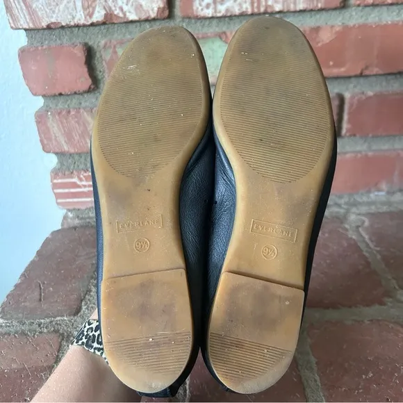 Everlane The Day Glove Italian Leather Flats in Black Sz 9.5