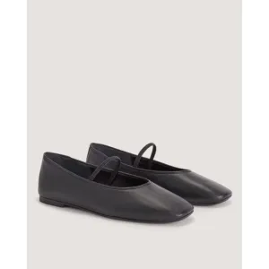 Everlane The Day Mary Jane in Black Leather New Womens Ballet Flats