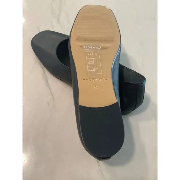 Everlane The Day Mary Jane in Black Leather New Womens Ballet Flats