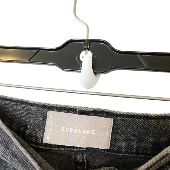 Everlane Womens Cotton High Waisted Classic Straight Leg Jeans Black Size 32