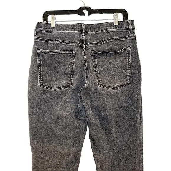 Everlane Womens Cotton High Waisted Classic Straight Leg Jeans Black Size 32