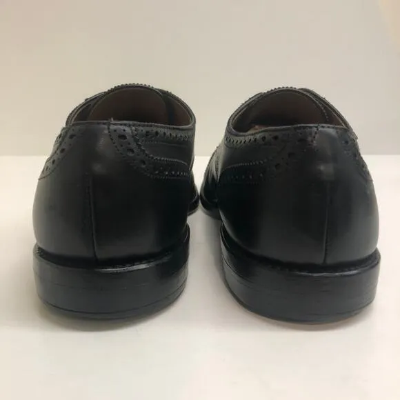 EXCELLENT Allen Edmonds Men's Sanford Cap Toe Derby Black Leather Medallion 10.5