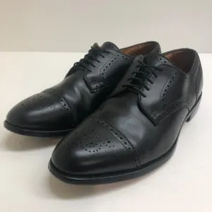 EXCELLENT Allen Edmonds Men's Sanford Cap Toe Derby Black Leather Medallion 10.5