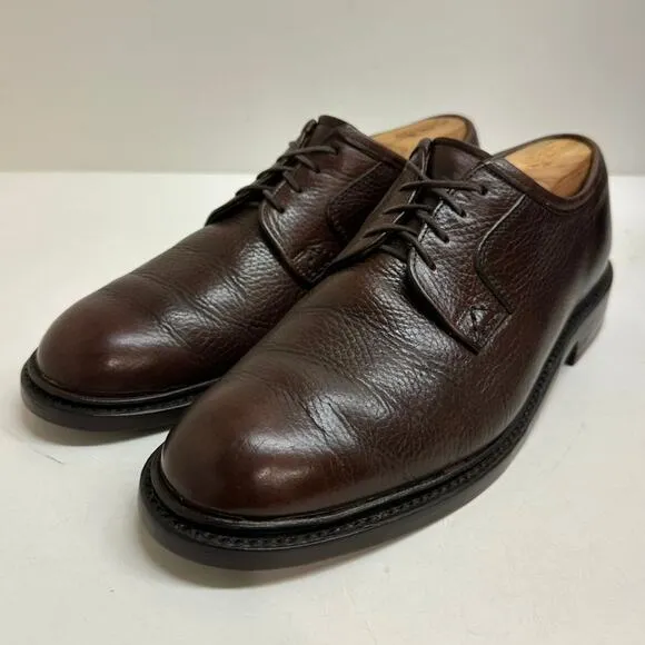 EXCELLENT Grenson Scotch Grain Brown Blucher UNWORN SOLES   HEEL 8.5 UK / 9.5 US