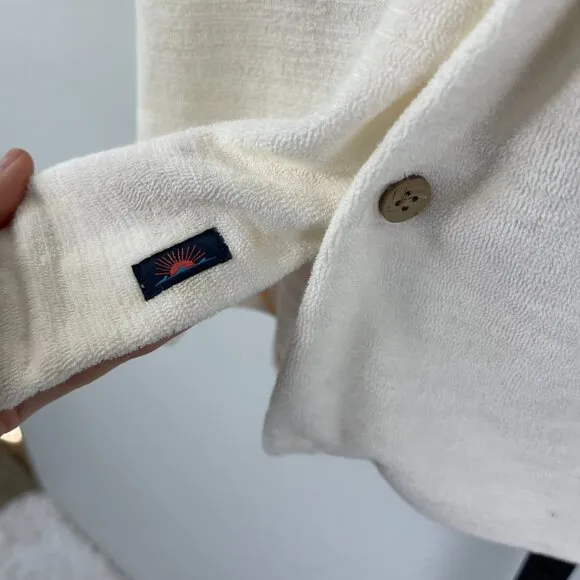 Faherty Cabana Towel Terry Men's Cotton-Blend Camp Button Up Shirt Size Medium