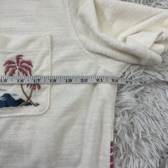 Faherty Cabana Towel Terry Men's Cotton-Blend Camp Button Up Shirt Size Medium