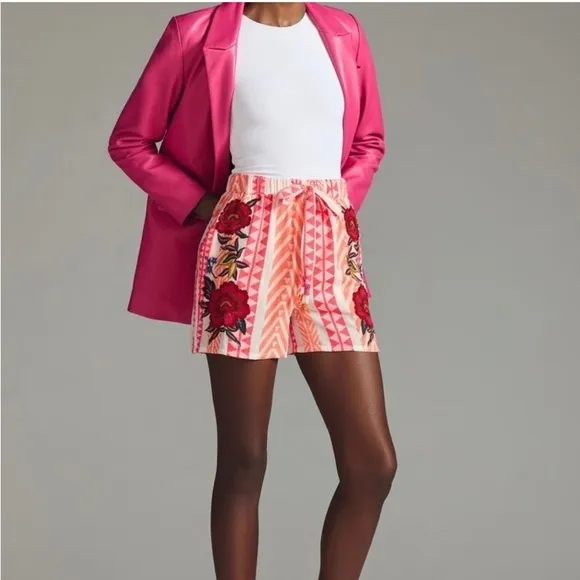 FARM Rio Citric Flora Drawstring Shorts, Size S NWT