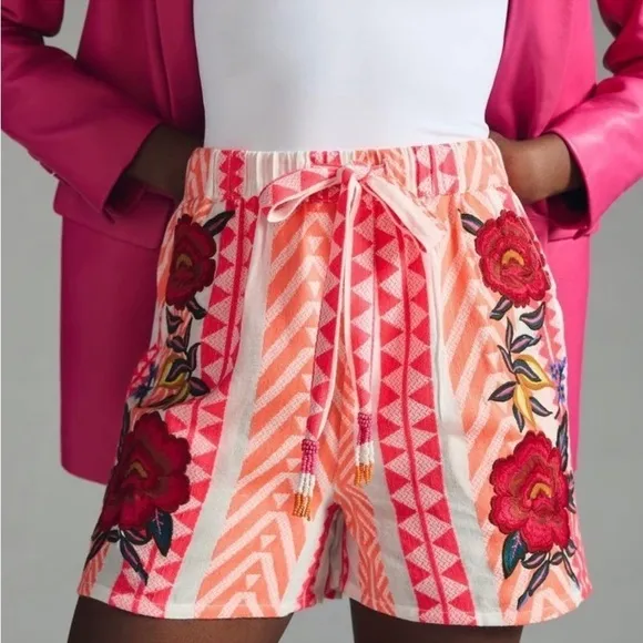 FARM Rio Citric Flora Drawstring Shorts, Size S NWT