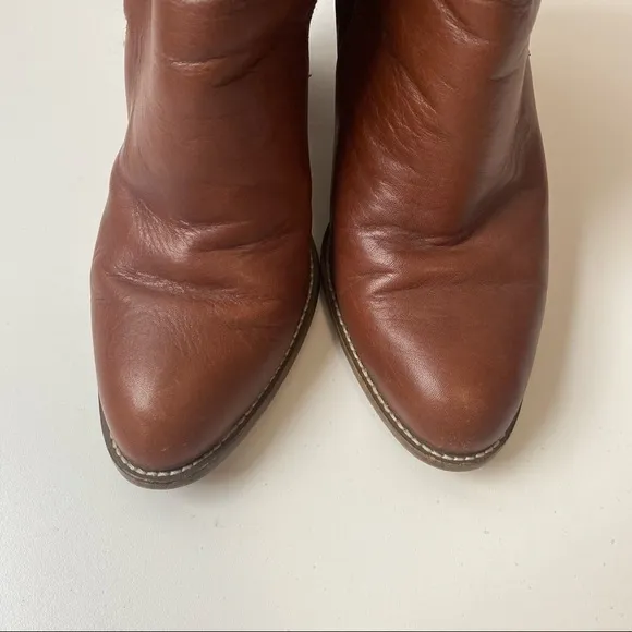 FARYL By Faryl Robin Camel Tan Buckle Heeled Boots! Size 10