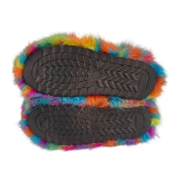 Faux Fur Boots Fuzzy Fluffy Furry Warm Winter Snow Boots Yeti Size 9 Rave EUC