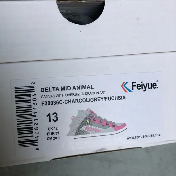 Feiyue Sneakers Delta Mid Animal Dragon Art  Detail Little Boys 13