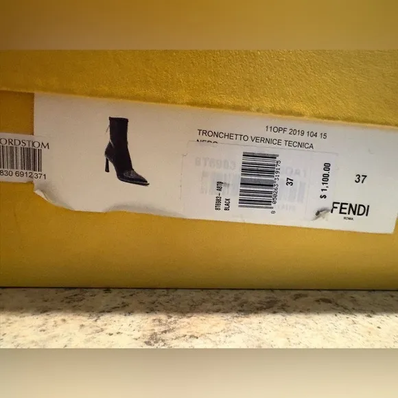 Fendi Black Heeled Boots with Patent Finish