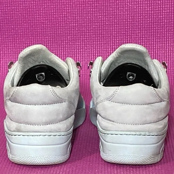 Filling Pieces Women's Handmade Grey/Blue Leather Sneaker Shoes - Size 41/US10