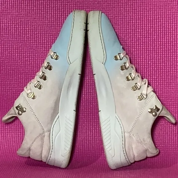Filling Pieces Women's Handmade Grey/Blue Leather Sneaker Shoes - Size 41/US10